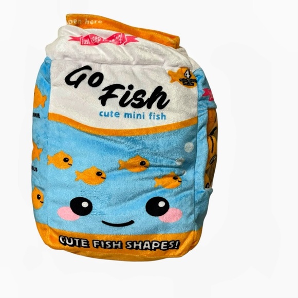 2 Scoops 14" Go Fish Fleece Plush Bag w/ Mini Goldfish - Picture 2 of 3